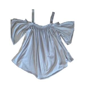 We The Free Womens Small Top Free People Shirt Flare Spring Baby Blue Large